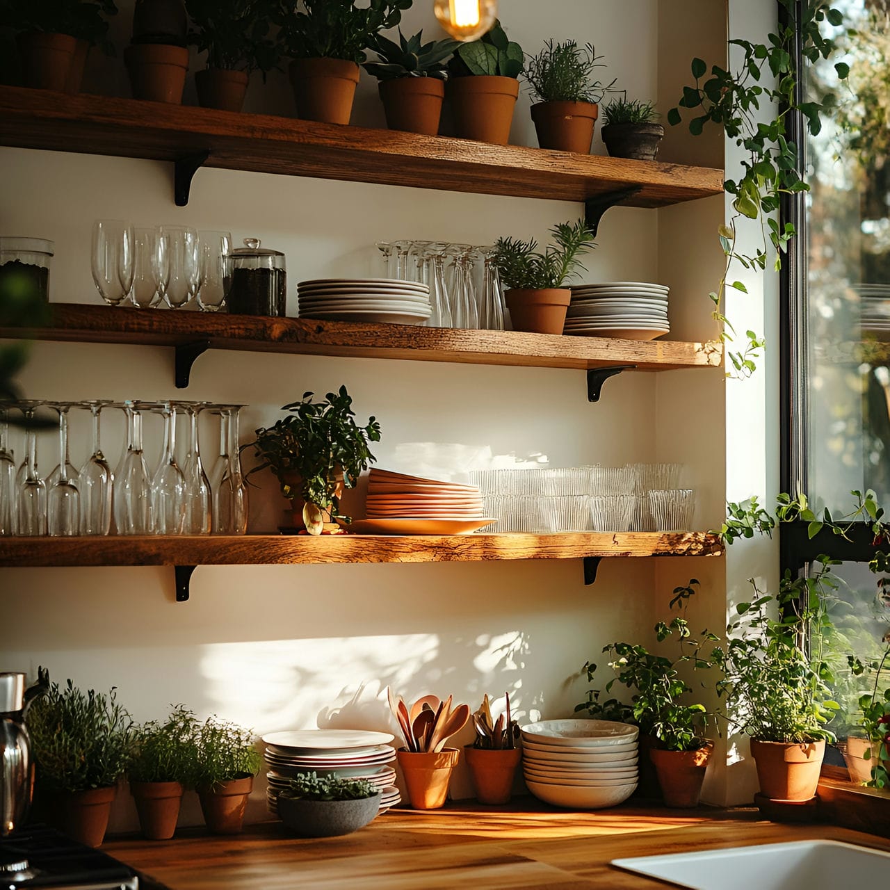 20 Best Kitchen Ideas And How To Design One Yourself! 191 1. Open shelving