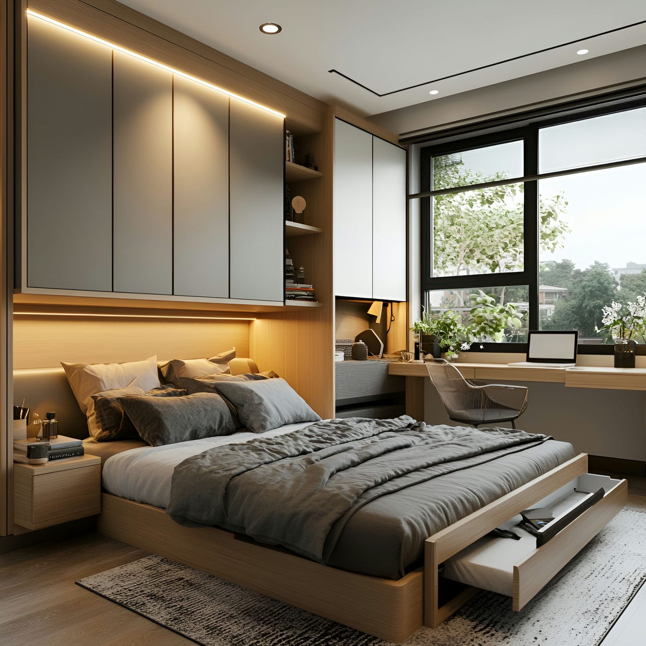 16 Best Bedroom Ideas And How To Design One Yourself! 153 1. Spatial efficiency