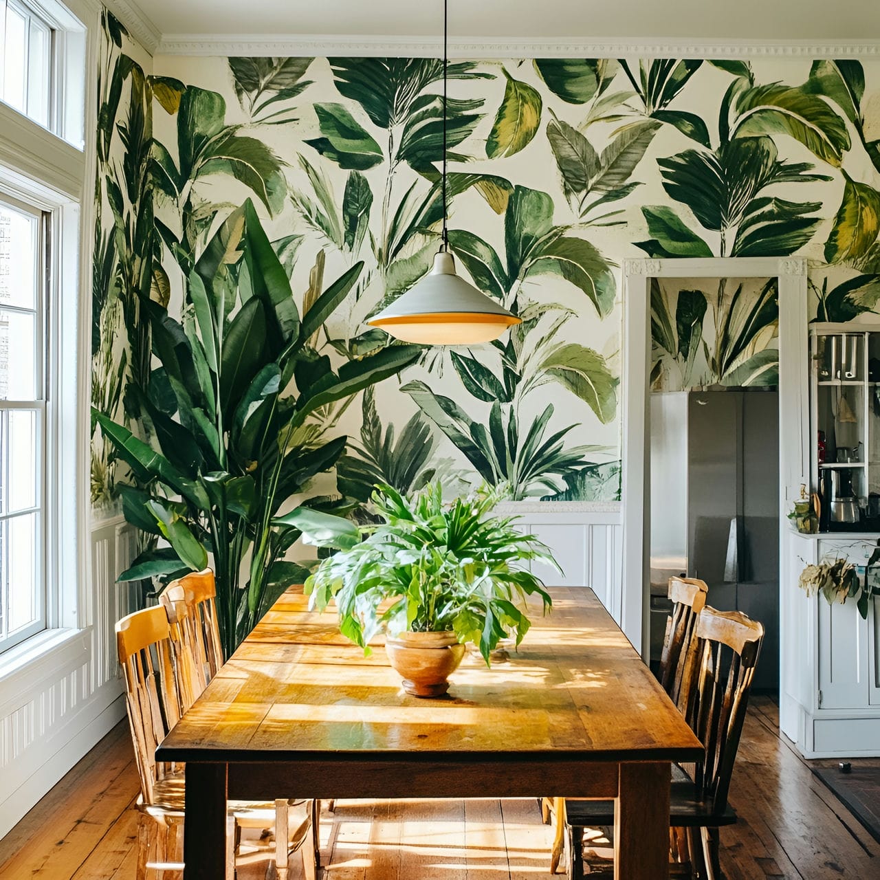 20 Best Dining Room Ideas And How To Design One Yourself! 198 2. Patterned wallpaperย