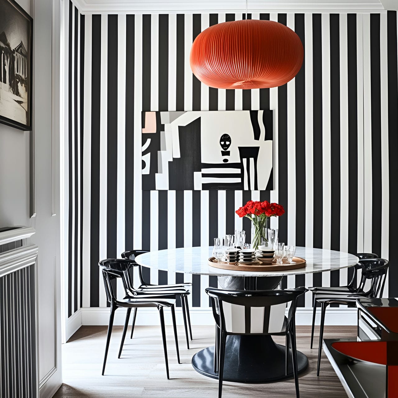 20 Best Dining Room Ideas And How To Design One Yourself! 200 2. Patterned wallpaperย