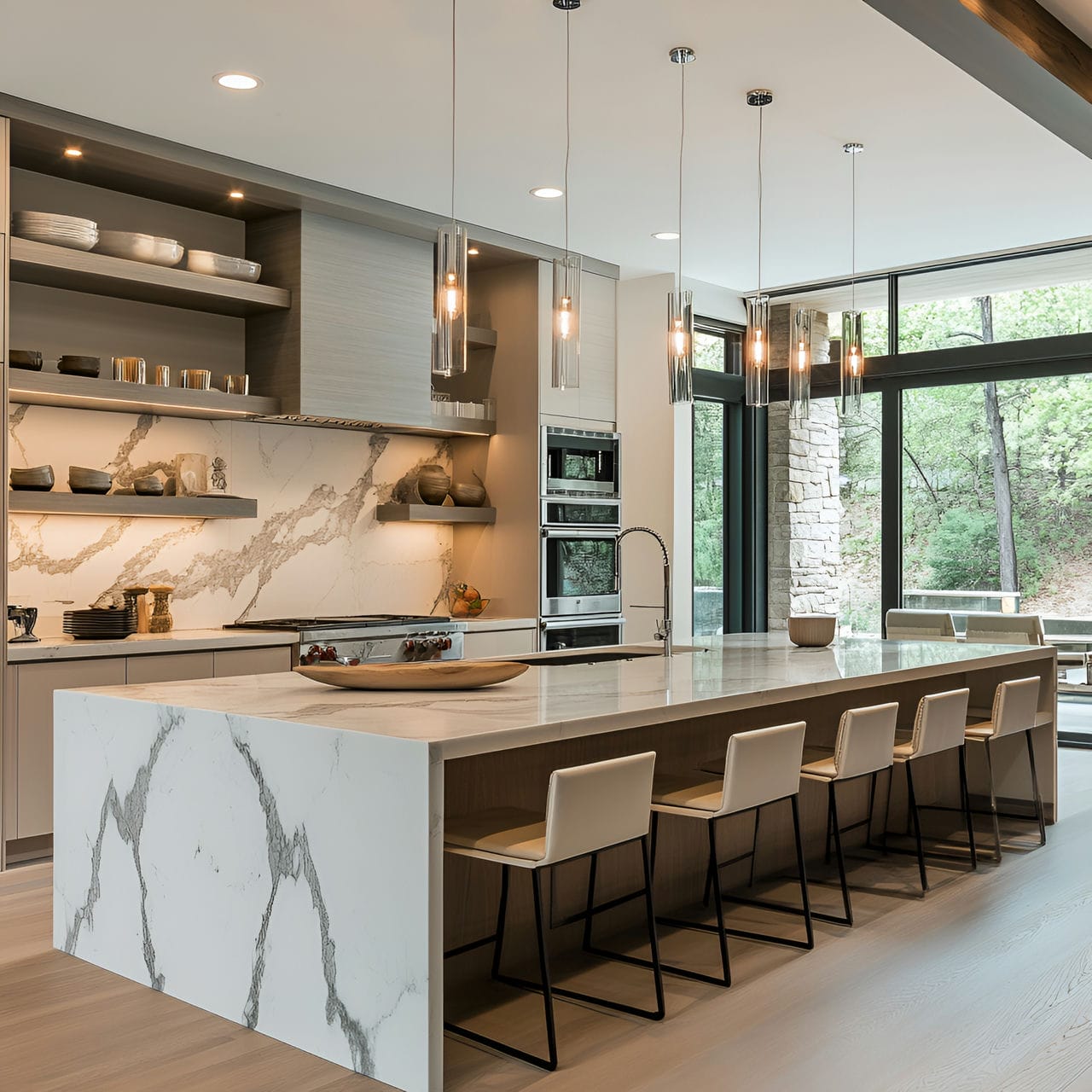 20 Best Kitchen Ideas And How To Design One Yourself! 208 3. Large kitchen island with seating