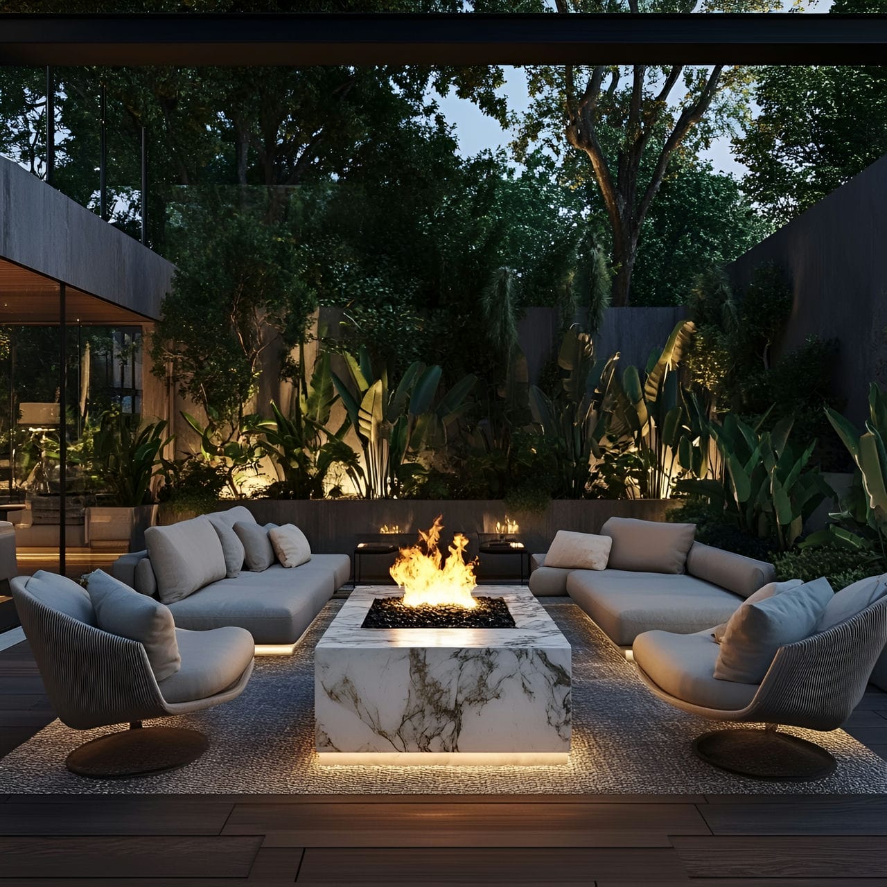 4. Fire pit gathering