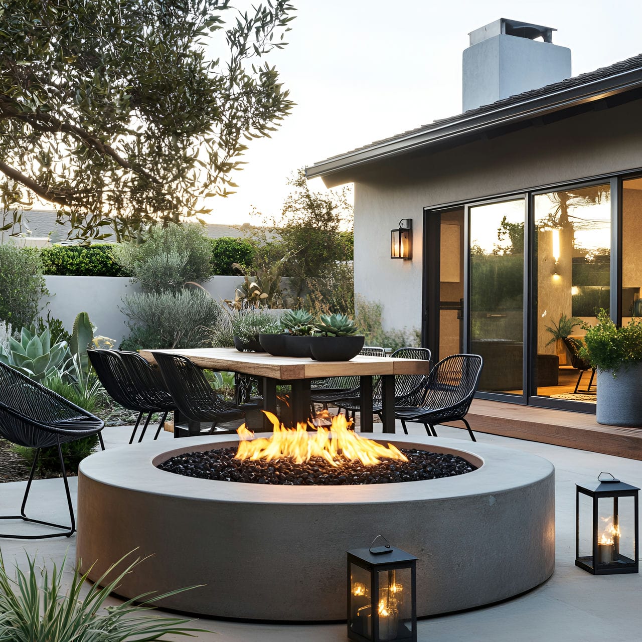 4. Fire pit gathering