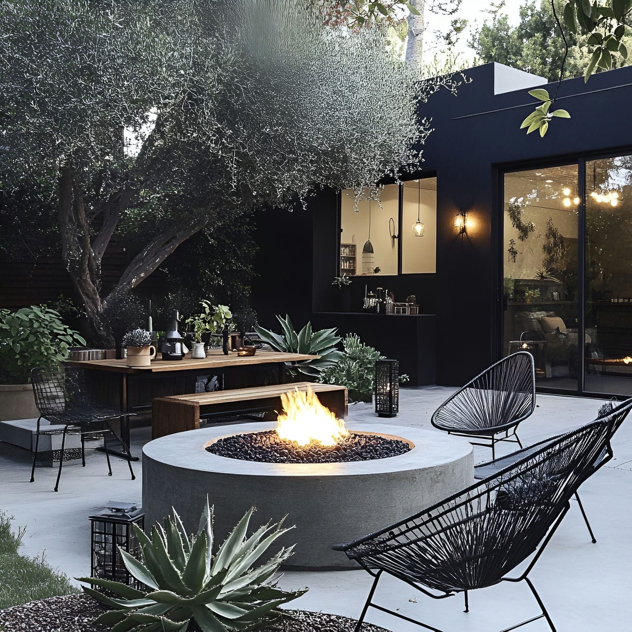 4. Fire pit gathering