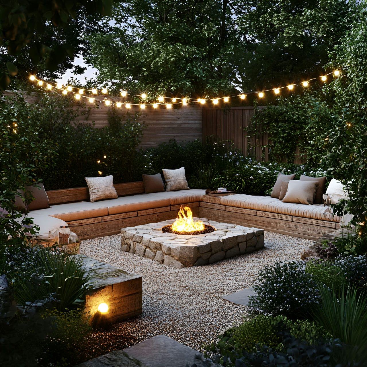 4. Fire pit gathering