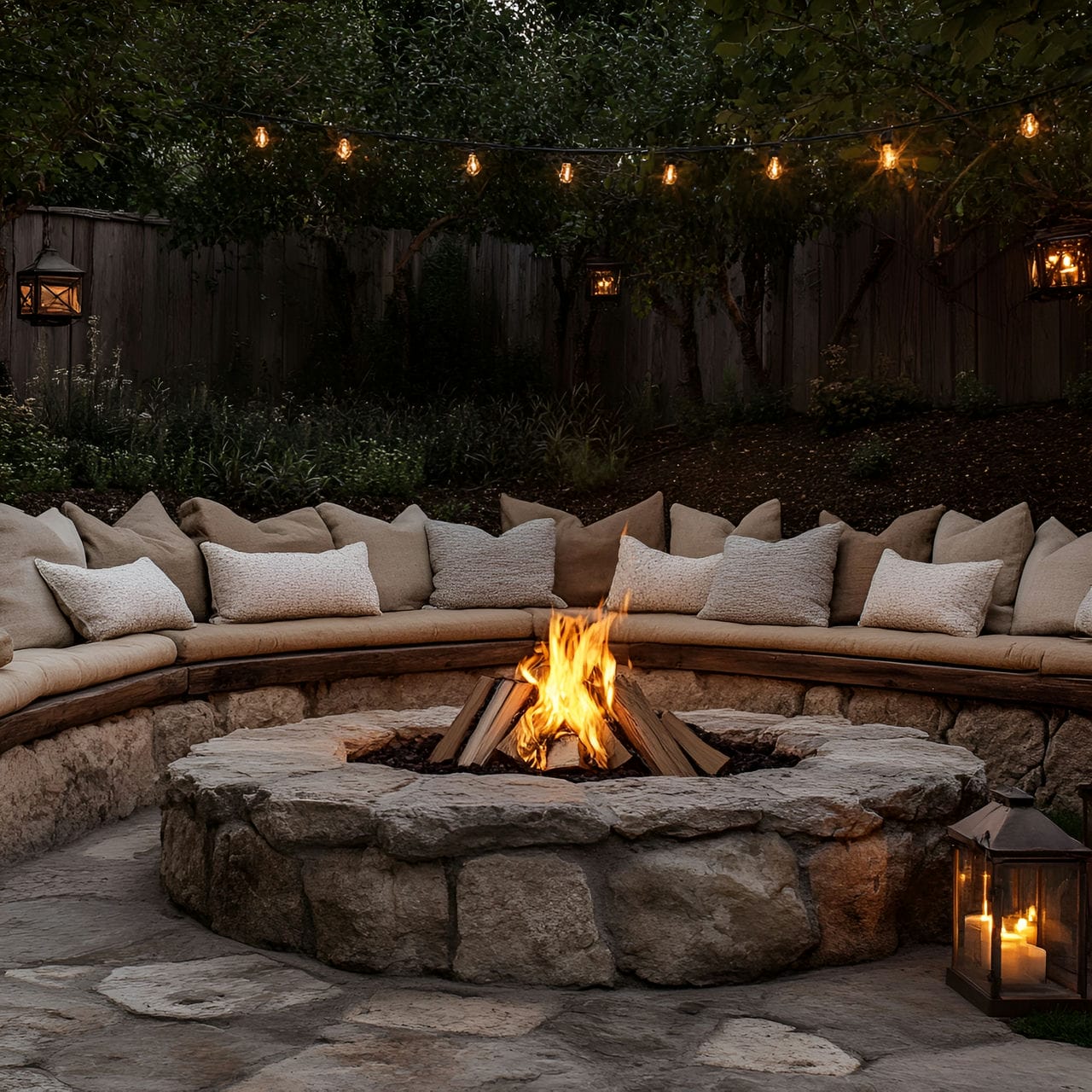 4. Fire pit gathering