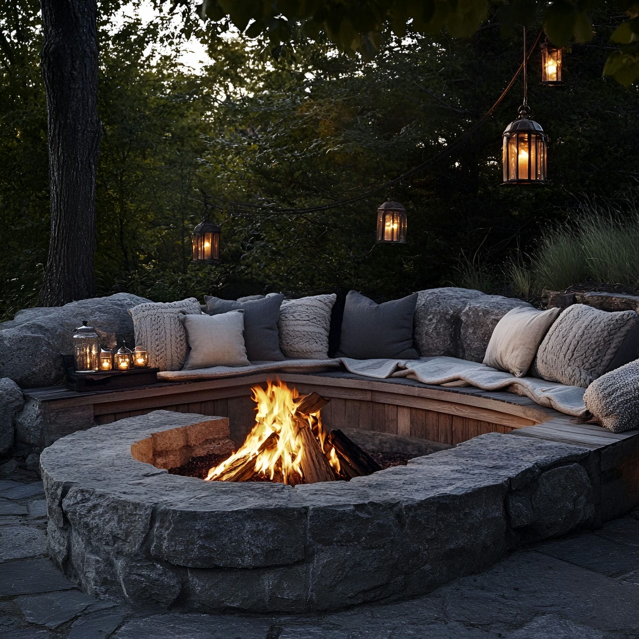 4. Fire pit gathering