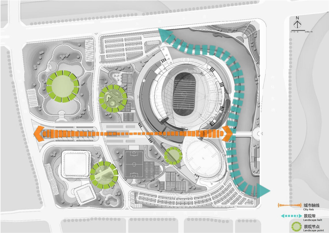 Xiangyang national sports center / csadi