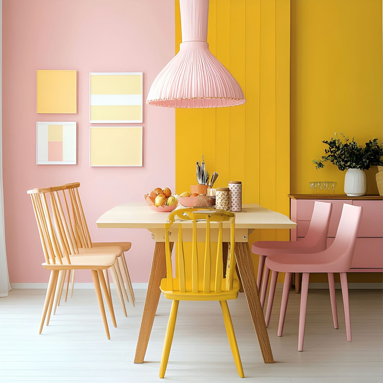 20 Best Dining Room Ideas And How To Design One Yourself! 221 5. Two-tone color schemeย