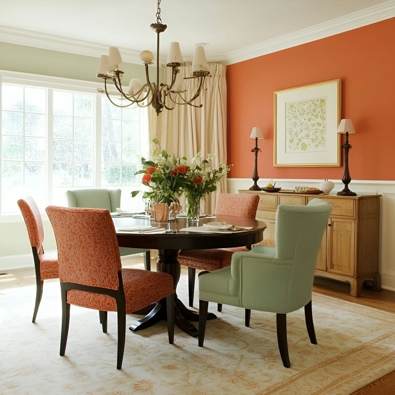 20 Best Dining Room Ideas And How To Design One Yourself! 218 5. Two-tone color schemeย