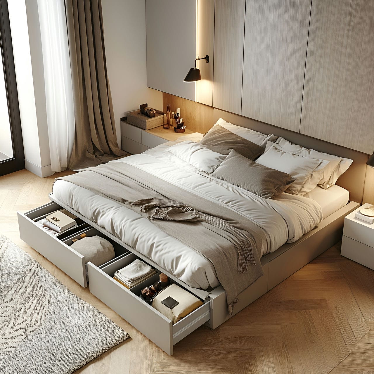16 Best Bedroom Ideas And How To Design One Yourself! 206 8. Intelligent storage