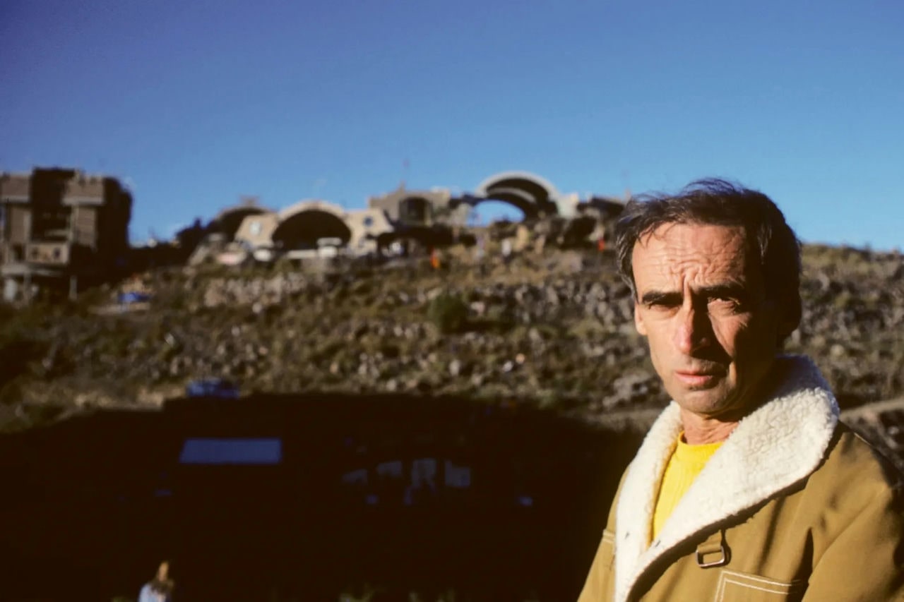 Architect paolo soleri in arcosanti arizona on november 12th 1976