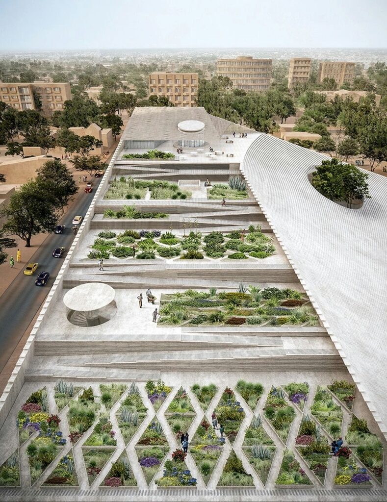 Diébédo Francis Kéré: Biography, Works, Awards 157 Terraced gardens of the burkina faso national assembly. Render by kere architecture