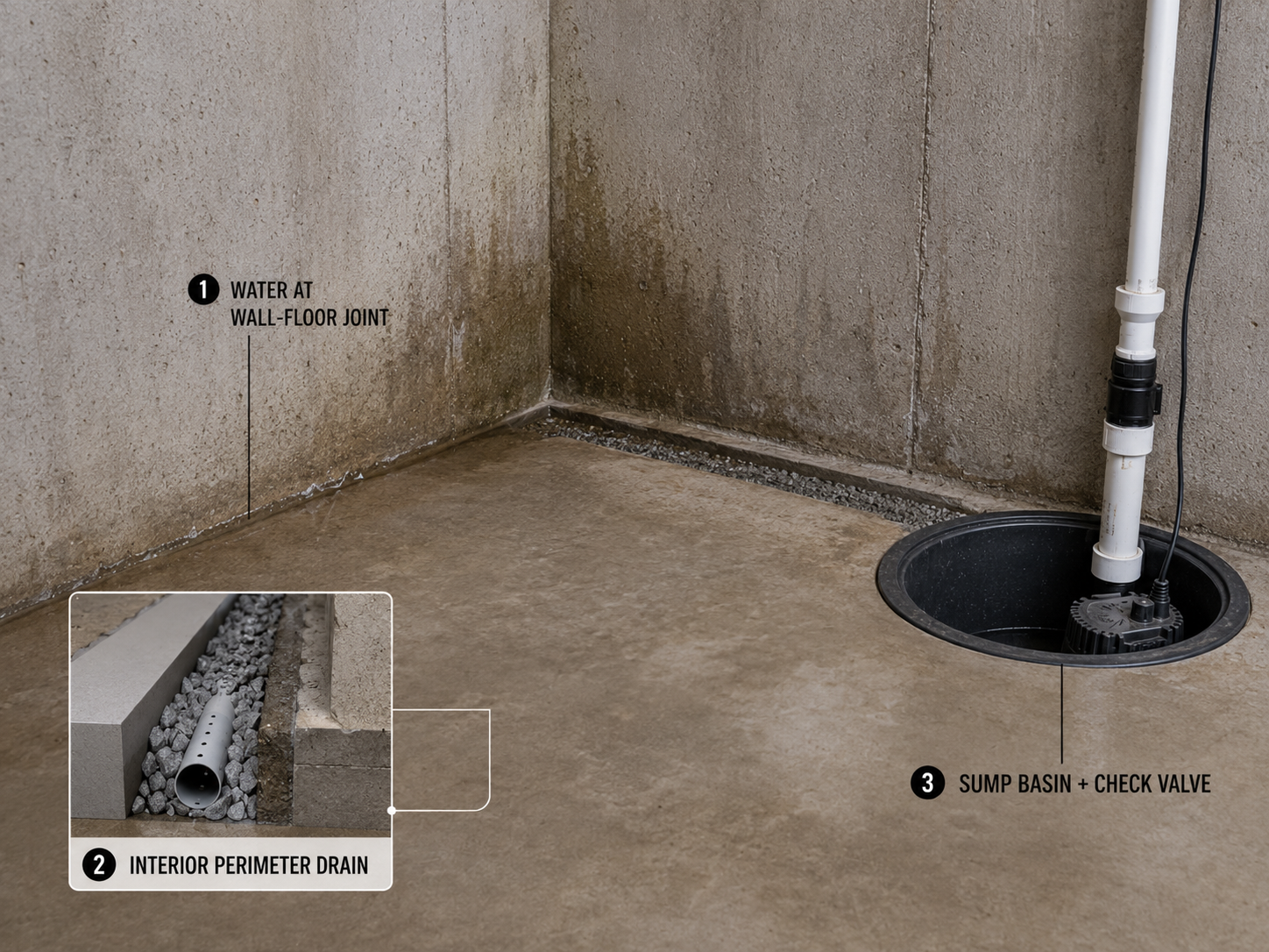Interior Drain Sump Image Architecture Lab Moisture Fixing Interior drain sump image architecture lab moisture