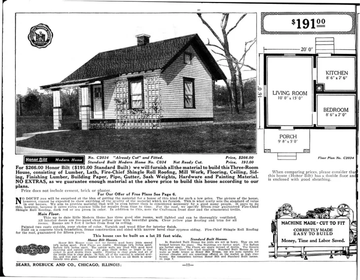 Who Really Designs The Suburbs? 3 Sears kit home catalogue page or early twentieth century pattern book house plan2