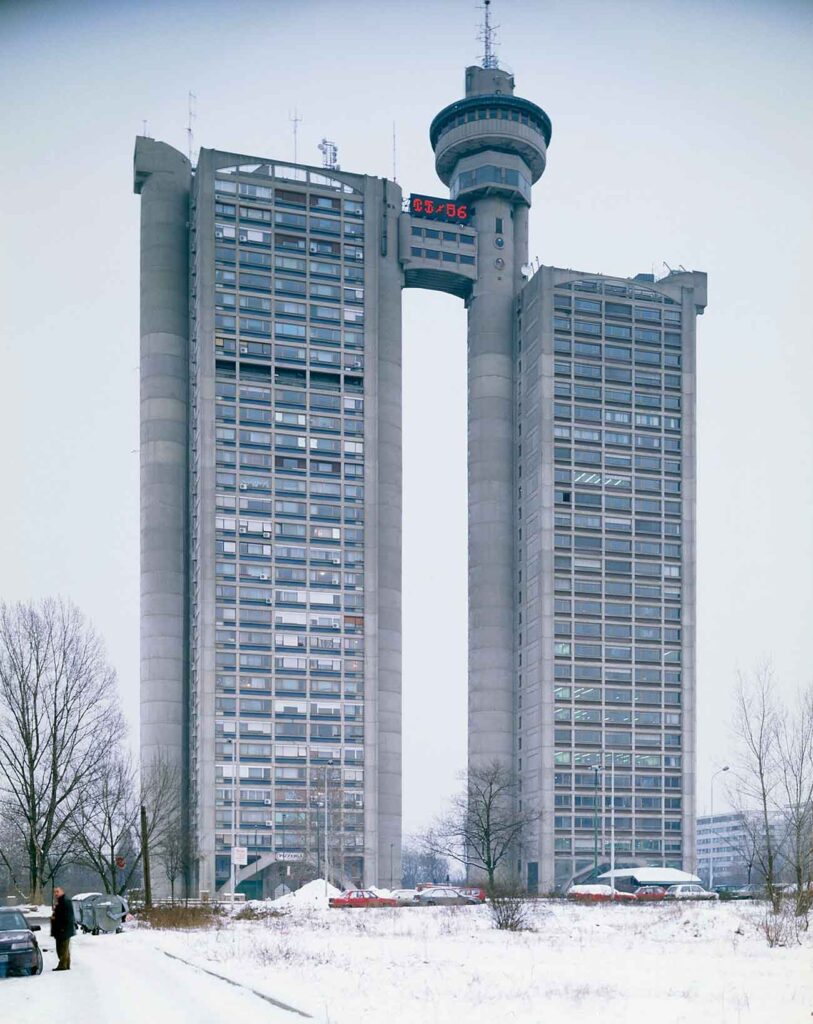 Eastern european brutalism: western city gate (genex tower), belgrade, serbia - designed by mihajlo mitrović, completed in 1977. - © błażej pindor