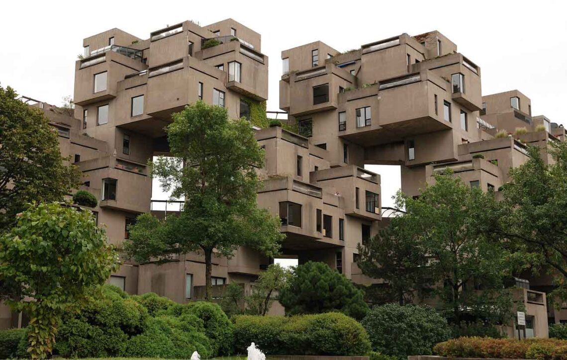 Innovative residential brutalism: habitat 67, montreal, canada - designed by moshe safdie, completed for expo 67 in 1967. - © taxiarchos