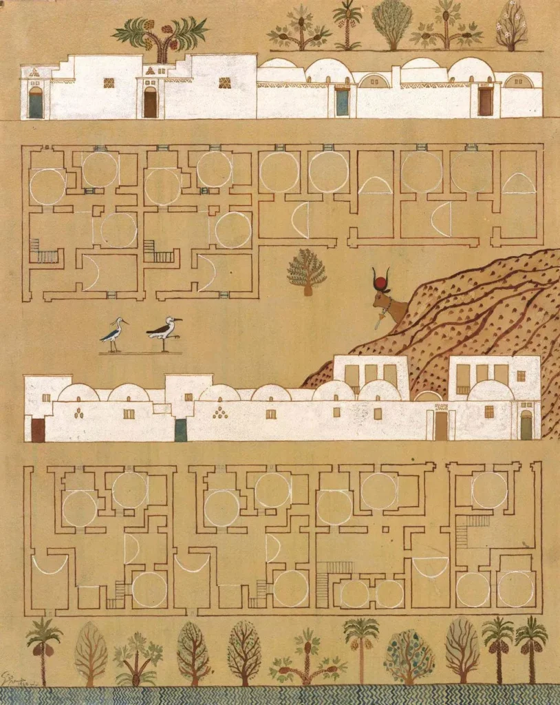 Aga Khan Award For Architecture: Prize, Importance, Winners, Jury And History 86 Plan and elevation - new gourna village - ยฉ hassian fathy